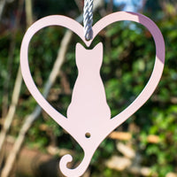 1 x Brand New HORTICAN cat decoration in love shape, garden decoration, metal decoration for outdoor use - RRP €10.07