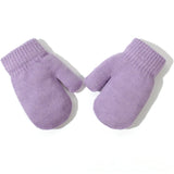 1 x Brand New Yixda Newborn Baby Hat and Gloves Set Toddler Winter Knitted Hat Warm Mittens as3, Alpha, s, purple  - RRP €27.6