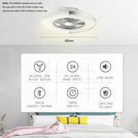 1 x RAW Customer Returns BKZO modern smart LED ceiling light with fan, ceiling fan with lamp, continuous ventilation speeds, effortless light dimming, 3000-5500 K, white, 60CM - RRP €150.24