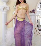 3 x RAW Customer Returns Ankle-Length Dress Women s Sexy Underwear Belly Dancer Costume Saudi Harem Set Princess Cosplay Halloween Perspective Underwear Thin Yarn Lacquer 2 Pieces - RRP €35.4