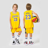 1 x RAW Customer Returns MEEHYRE 2 Piece Basketball Jersey Active Top and Shorts Kids Basketball Jersey Jersey Set for Boys Yellow 3-5 Years - RRP €33.93