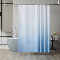 1 x RAW Customer Returns Furlinic 180x180cm shower curtain anti-mold for bathtub in bathroom textile curtains made of fabric waterproof washable white to aquamarine with 12 shower curtain rings. - RRP €19.08