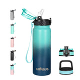 1 x RAW Customer Returns GOPPUS 600ml 20oz Stainless Steel Water Bottle with Straw Drinking Bottle Sports Thermos Bottle Leak-Proof Bottle Water Bottle with Straw Thermos Bottle Carbonated Acid Suitable BPA-Free Drinking Bottle - RRP €19.94