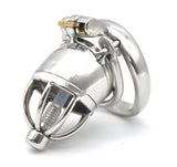 1 x RAW Customer Returns SeLgurFos Chastity Cage with Silicone Catheter, Male Metal Stainless Steel Penis Cage with Curved Snap Ring, SM Bondage Erotic Sex Toy for Couples and Men 50mm  - RRP €25.92