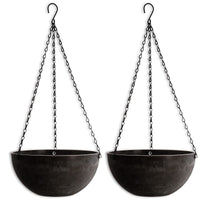 1 x RAW Customer Returns DEAYOU 2 Pack Hanging Planters for Indoor Plants, 10 Inch Hanging Flower Pots with Drainage Holes, Outdoor Garden Planters with Chain and Hook for Balcony, Patio, Porch Marble Pattern  - RRP €23.04