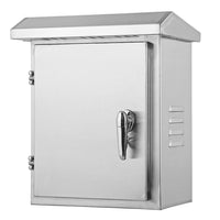 1 x RAW Customer Returns Outdoor Electrical Box, 400x300x250 mm Electrical Housing in Stainless Steel, Wall Distribution Box with Lock, for External Wiring - RRP €70.58