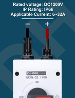 1 x RAW Customer Returns DIHOOL DC Isolator Circuit Breaker IP65 Waterproof 32a 1200V PV Combiner Box for Solar System Solar Module System Solar Modules - RRP €40.66