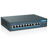 1 x RAW Customer Returns YuanLey 10 Port PoE Switch, 8 PoE Port 100Mbps, 2 Uplink Gigabit, 120W 802.3af at, Expand Function, Metal Fanless Plug and Play - RRP €54.99