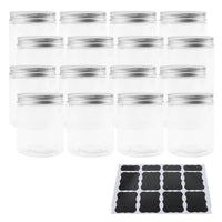 1 x RAW Customer Returns ZEONHEI 16pcs 500ml Plastic Jars with Aluminum Lids, 500ml Transparent Food Storage Containers with Stickers, Empty Food Storage Containers for Candy, Nuts, Beads, Crafts - RRP €20.4