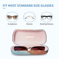 1 x Brand New molshine Hard Shell Sunglasses Case, Classic Large Glasses Case for Sunglasses, Glasses with Cleaning Cloth Blue Marble  - RRP €22.8