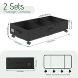 1 x RAW Customer Returns iDavosic.ly 2 Pack Underbed Storage Box, Foldable Underbed Chest of Drawers with Wheels, 76L Underbed Chest of Drawers with Lid Large, Bed Box Storage Bed Drawer Organizer, Black - RRP €50.41