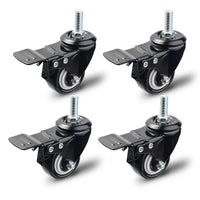 1 x RAW Customer Returns Herefun swivel castors, 4 pieces 50 mm transport castors set, swivel castors with brake, load capacity of 200 kg, heavy duty castors for pallet furniture, furniture, black - RRP €28.75