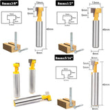 1 x RAW Customer Returns Milling cutter shaft, 3-piece 8 mm T-slot milling cutter carbide, milling tool set, woodworking tool bit, T-slot cutter router bit set, groove milling for common hexagon screws - RRP €13.1