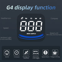 1 x RAW Customer Returns Geloo Car HUD Head Up Display, Universal KMH MPH Digital GPS Speedometer Smart Tachometer with OverSpeed Alarm Fatigue Warning USB Interface for All Vehicles - RRP €30.99