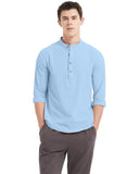 1 x RAW Customer Returns YAOBAOLE Shirt Men s Long Sleeve Men s Cotton Linen Shirt Men Shirts Light Blue XL - RRP €25.19