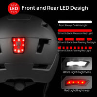 1 x RAW Customer Returns ILM Bicycle Helmet with Visor and LED Light Mountain Road Bicycle Helmets for Men and Women Bicycle Helmet for Commuting in the City E3-10L, Gray L-XL - RRP €90.74