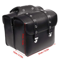 1 x RAW Customer Returns Pair Motorcycle Side Saddlebags PU Leather Waterproof Rear Seat Saddle Bag Travel Tool Tail Luggage Black with Anti-theft Lock - RRP €71.99