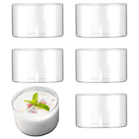 1 x RAW Customer Returns LKFDTW Set of 6 dessert glasses 190 ml, small glass bowl ice cream cup glass bowls set, dessert glasses finger food bowls for mousse tiramisu pudding DIY dessert, transparent - RRP €22.99