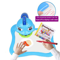 1 x RAW Customer Returns Aolieh Trace and Draw Projector Toy, Drawing Board for Kids, Trace and Draw Projector Toy Kids Drawing Projector Table with Smart Projector and Light Music Blue Dinosaur  - RRP €20.15