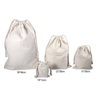 7 x RAW Customer Returns Cotton Drawstring Bag, Home Cotton Drawstring Laundry Bag, Adjustable Drawstring Cotton Bags 22 28cm  - RRP €67.97