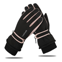 2 x RAW Customer Returns Andiker Women s Winter Ski Gloves, Waterproof Touchscreen Thermal Windproof Snowboard Gloves for Skiing Running and Cycling Black Pink  - RRP €31.46