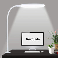 1 x RAW Customer Returns NovoLido - 10W LED Desk Lamp with Clamp, 360 Flexible Table Lamp with 3 Color Modes and Stepless Dimming, 3000-10000K, CRI 90 Eye Protection White1  - RRP €19.66