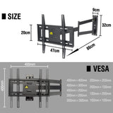 1 x RAW Customer Returns FORGING MOUNT Long Arm TV Wall Mount Corner TV Bracket for 23 - 60 TVs Monitors 84cm Smooth Extension Swivel Tilt Wall Mount TV Holds 45kg, Max. VESA 400x400 mm - RRP €62.8