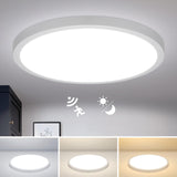 1 x RAW Customer Returns Combuh LED Ceiling Light with Radar Motion Sensor, 28W 2800LM Round Ceiling Lights with Twilight Sensor, 3000K 4000K 6000K 30CM Modern Ceiling Lamp for Corridors Stairs Garage - RRP €32.99