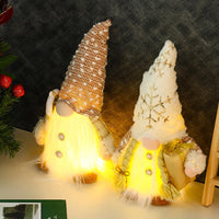 1 x RAW Customer Returns Luminous Christmas Gnomes, Christmas Gnomes with Led, Small Christmas Gnomes to Hang, Christmas Tree Home Decorations Sequins Plush Ornaments, Swedish Fireplace Door Decorations Gifts for Children A  - RRP €23.89