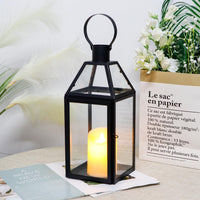 1 x RAW Customer Returns JHY DESIGN Black Decorative Lanterns 40.5 cm High Stainless Steel Candle Lanterns with Tempered Glass for Indoor Outdoor Events Parities and Weddings - RRP €37.3