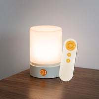 1 x RAW Customer Returns Smilodon Night Light with Timer Plus, White, Bedside Lamp, LED Lamp, Wood Grain, Rechargeable, Battery Operated, Dimmable - RRP €24.49