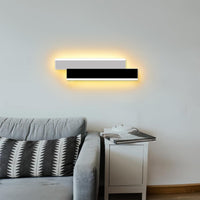 1 x RAW Customer Returns niuniaj Wall Light Indoor 10W Acrylic LED Wall Lamp 40 cm Long Modern Hallway Lamp for Hallway Living Room Bedroom and Other Indoor Scenes 3000K Warm White Light RA 80 White Black  - RRP €34.99