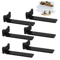 1 x RAW Customer Returns MLOQI 6 pieces floating shelf bracket, shelf bracket black metal, wall bracket shelf cat ear design 20 cm DE - RRP €36.98