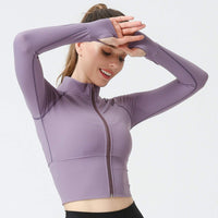 1 x Brand New FEOYA Women s Running Jacket Long Sleeve Hooded Jacket Sports Jacket Running Sweat Jacket for Yoga Fitness Top Sport Workout Running Shirt Training Jacket Top L Purple - RRP €36.79