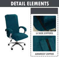 1 x RAW Customer Returns Bestenrose Elastic Velvet Plush Chair Covers Office Chair Cover Office Computer Chair Covers with Armrest Universal Chair Covers Office Chair Cover for Office Chair Cover Malachite Blue, XL  - RRP €22.12