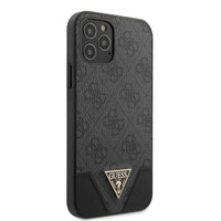 1 x RAW Customer Returns Guess GUHCP12LPU4GHBK 4G Triangle Collection Case for iPhone 12 Pro Max 6.7 Gray - RRP €23.59