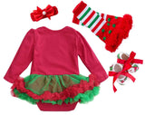 1 x RAW Customer Returns FANCYINN Baby Girls Christmas Tree Dress Romper Ruffle Tutu Outfits My First Christmas Costume Dress Romper with Headband Leg Warmers Shoes 4 Piece Set 0-3 Months - RRP €32.99