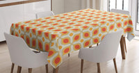 1 x RAW Customer Returns ABAKUHAUS Vintage tablecloth, 70s Boho Geometric, suitable for indoor and outdoor use, washable print, clear colors, no fading, 140 x 200 cm, orange cream - RRP €23.15