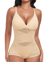 1 x RAW Customer Returns Niwicee Body Women Shaping Body Thong Sculpting Corset Tummy Control Tank Top Jumpsuit Figure-Shaping Body Shaper With Adjustable Straps-Beige-M - RRP €31.99