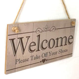 8 x Brand New Milisten Home Decor Home Decoration Welcome Please Take Your Shoes Off Board Wooden Welcome Hanging Sign Board for Shop Home Store Hanging Decorations Home Decoration Home Decoration - RRP €163.2