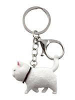 1 x Brand New EVEMATE cat keychain with rotating head - various cute cats - cat pendant keychain - lucky cat gift bag pendant girls women animal lovers white  - RRP €9.98