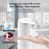 1 x RAW Customer Returns Soap Dispenser Automatic Wall Mounted Foam Soap Dispenser Electric - LAOPAO Soap Dispenser Set USB Charging with Sensor Infrared Motion Sensor for Kitchen Bathroom White  - RRP €30.0