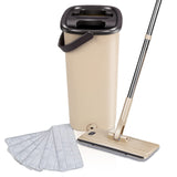 1 x RAW Customer Returns Masthome mop and bucket set-bucket with mop with stainless steel handle-two-chamber cleaning set with floor mop for wet and dry use, 6 reusable pads included-for floor cleaning - RRP €41.18