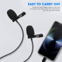 1 x RAW Customer Returns Heayzoki Lavalier Microphone, Double Microphones Tie Clip Pocket Phone Recording Karaoke Mobile Phone Small Outdoor Indoor Microphone for Mobile Phones, Cameras, Camcorders - RRP €12.0