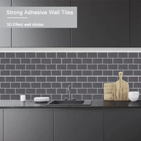 1 x RAW Customer Returns WoStick 10-piece dark grey tile sticker kitchen back wall tiles adhesive tiles tile film 3d self-adhesive kitchen bathroom 30.5 x 30.5 cm  - RRP €38.88