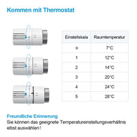 1 x RAW Customer Returns Heilmetz Multiblock Set for radiator connection fitting with thermostat 50mm valve fittings heating accessories corner and straight form wall connection connection set 1 piece, white type 2  - RRP €44.36