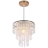 1 x RAW Customer Returns FRIXCHUR Small Gold Chandeliers Flush Mount Chandelier Ceiling Lights for Girls Bedroom Modern Raindrop Crystal Hanging Light Fixture for Hallway Dining Room Kids Room E26 - RRP €39.82