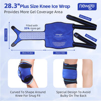 1 x RAW Customer Returns NEWGO XXL Large Ice Pack for Knee Replacement Surgery, Reusable Gel Cold Pack to Wrap the Entire Knee for Knee Injuries, Pain Relief, Swelling, Bruises Blue-2 Pack  - RRP €44.36