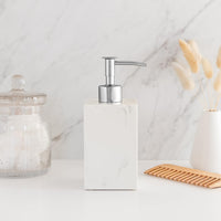 1 x RAW Customer Returns Superior Interior Soap Dispenser White 500 ml in Marble Look for Bathroom Kitchen Refillable Dishwasher Dispenser, Soap Dispenser, Pump Dispenser, Foam Dispenser, Shampoo Bottles for Filling White  - RRP €17.51