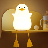 1 x RAW Customer Returns Lightzz Night Light for Kids, Cute Duck Silicone Bedside Lamp for Children s Room, ABS SIL, Touch Control, Portable and Rechargeable, Dimmable, Birthday Christmas Gifts for Boys and M - RRP €18.99